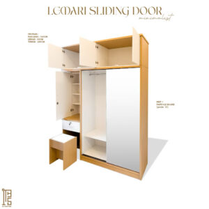 lemari sliding minimalist ada meja rias super cantik