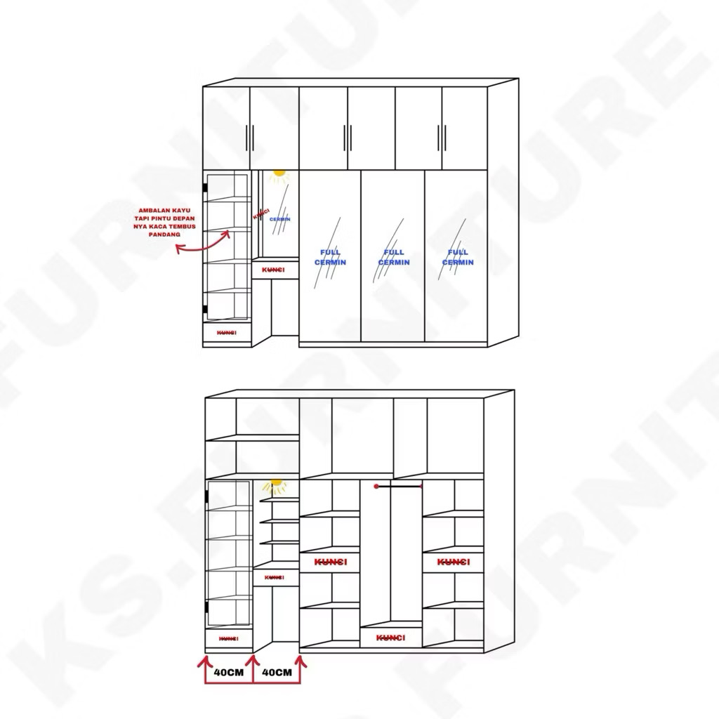 lemari sliding serbaguna + meja rias + lemari tas lemari sliding serbaguna + meja rias + lemari tas
