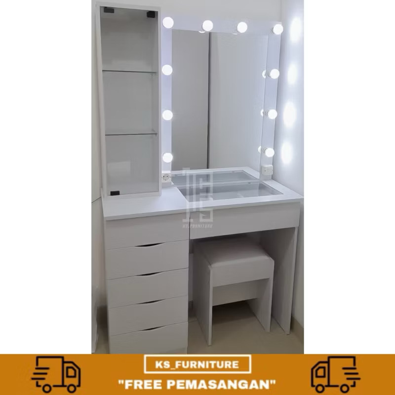 meja rias lampu make up artis rak dan laci minimalist meja rias lampu make up artis rak dan laci minimalist