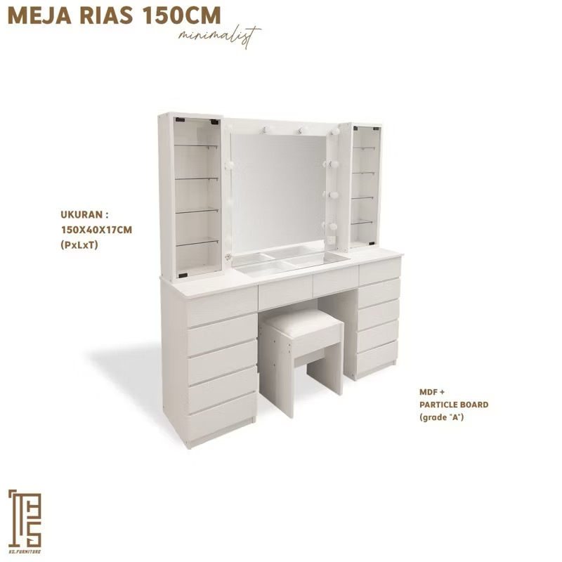 meja rias lampu jumbo ukuran 150cm super minimalist meja rias lampu jumbo ukuran 150cm super minimalist
