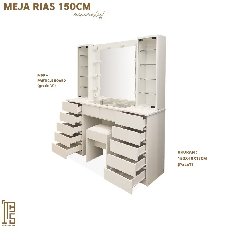 meja rias lampu jumbo ukuran 150cm super minimalist meja rias lampu jumbo ukuran 150cm super minimalist