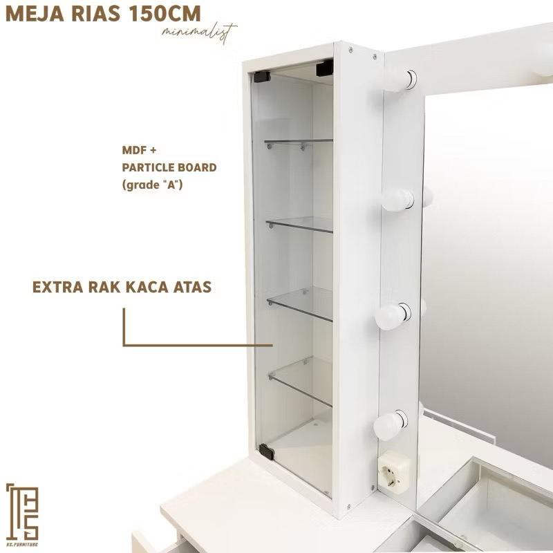 meja rias lampu jumbo ukuran 150cm super minimalist meja rias lampu jumbo ukuran 150cm super minimalist