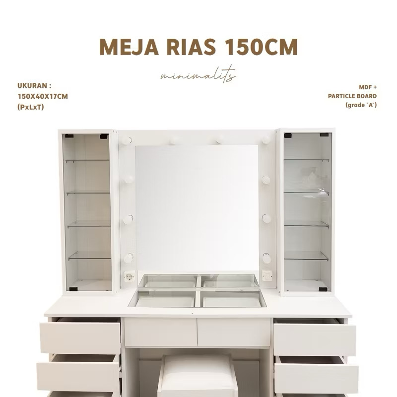meja rias lampu jumbo ukuran 150cm super minimalist meja rias lampu jumbo ukuran 150cm super minimalist