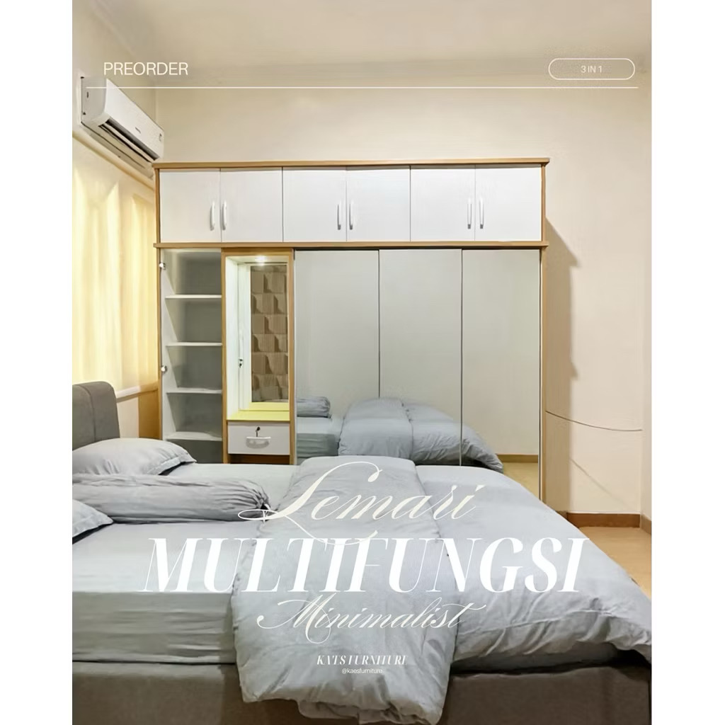 lemari sliding serbaguna + meja rias + lemari tas lemari sliding serbaguna + meja rias + lemari tas