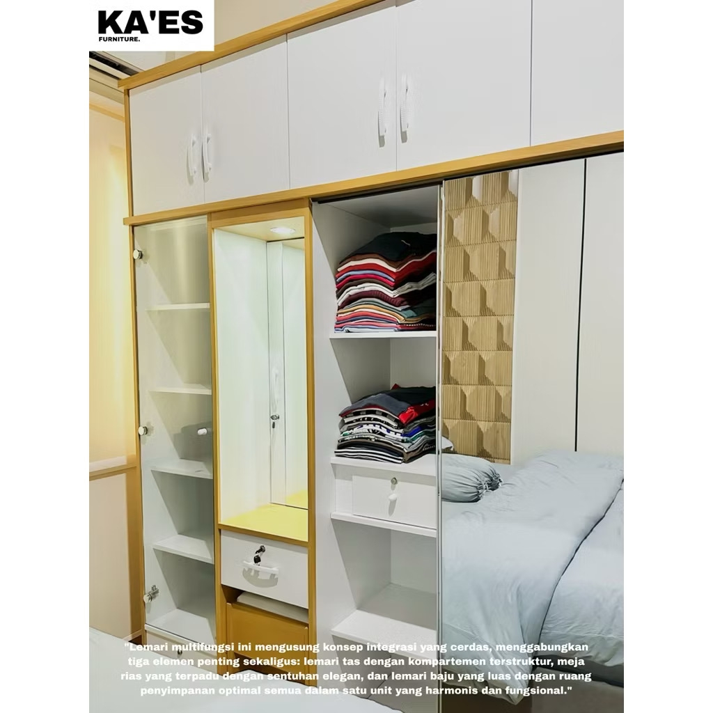 lemari sliding serbaguna + meja rias + lemari tas lemari sliding serbaguna + meja rias + lemari tas
