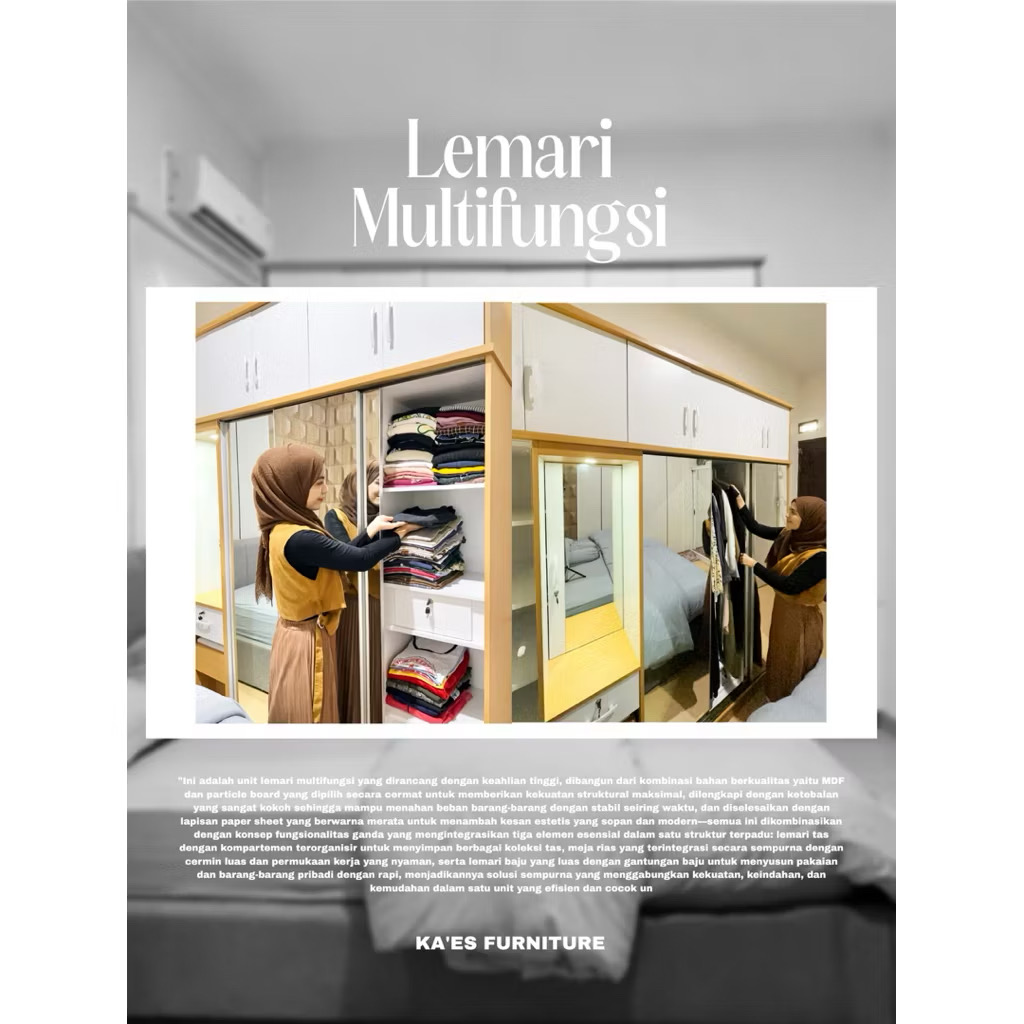 lemari sliding serbaguna + meja rias + lemari tas lemari sliding serbaguna + meja rias + lemari tas