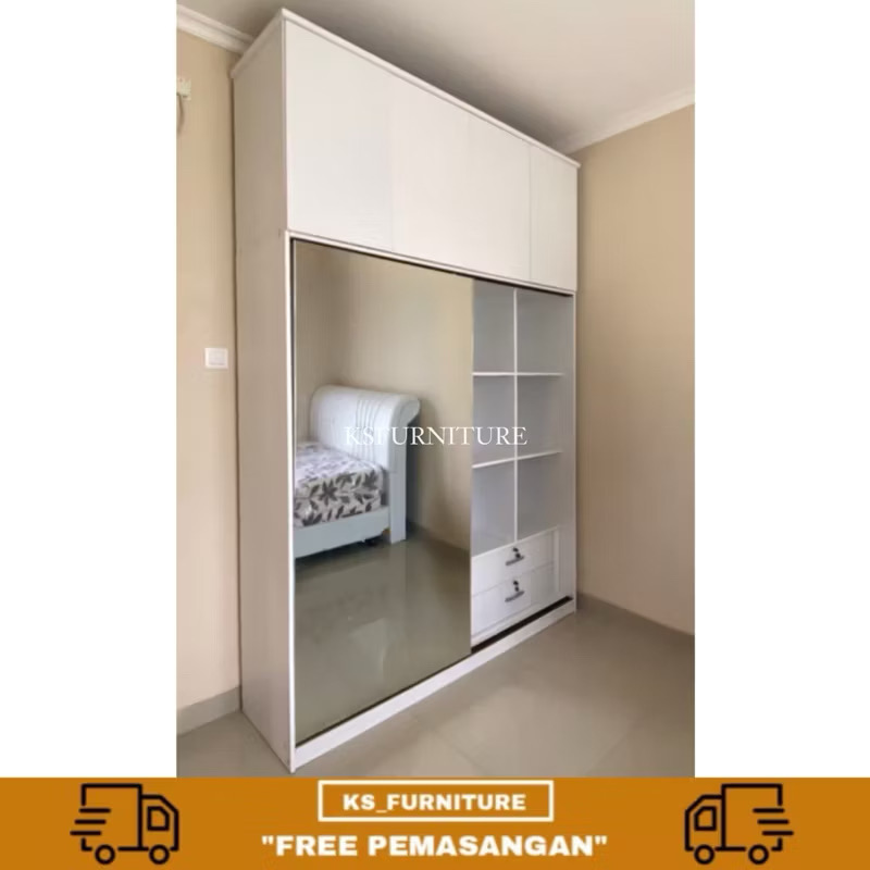 lemari sliding pakaian minimalist (bisa custom) lemari sliding pakaian minimalist (bisa custom)