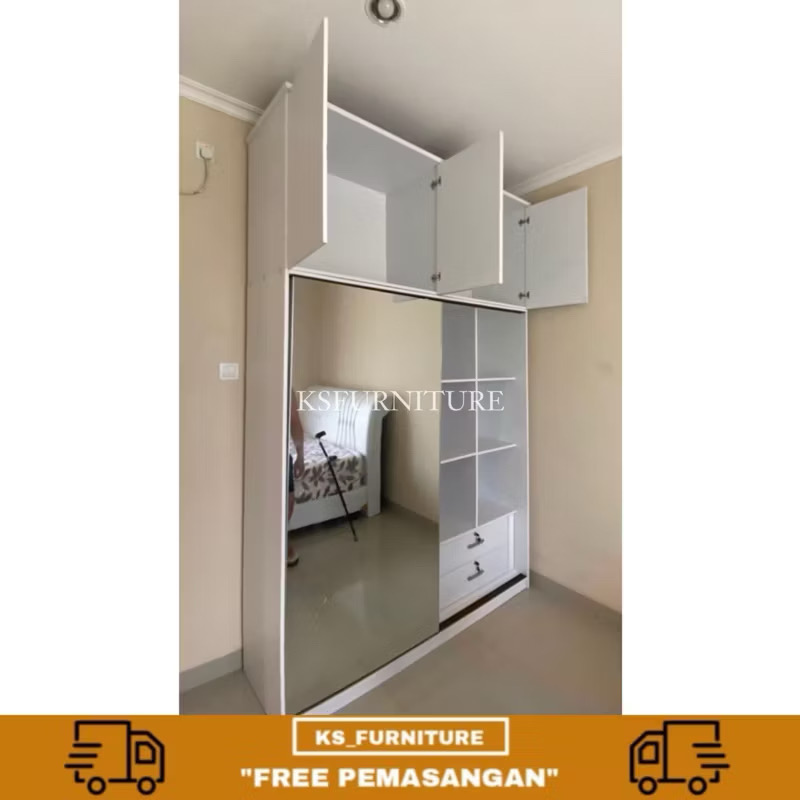 lemari sliding pakaian minimalist (bisa custom) lemari sliding pakaian minimalist (bisa custom)