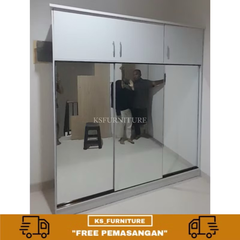 lemari sliding 3 pintu ada kabinet atas minimalist harga murah lemari sliding 3 pintu ada kabinet atas minimalist harga murah