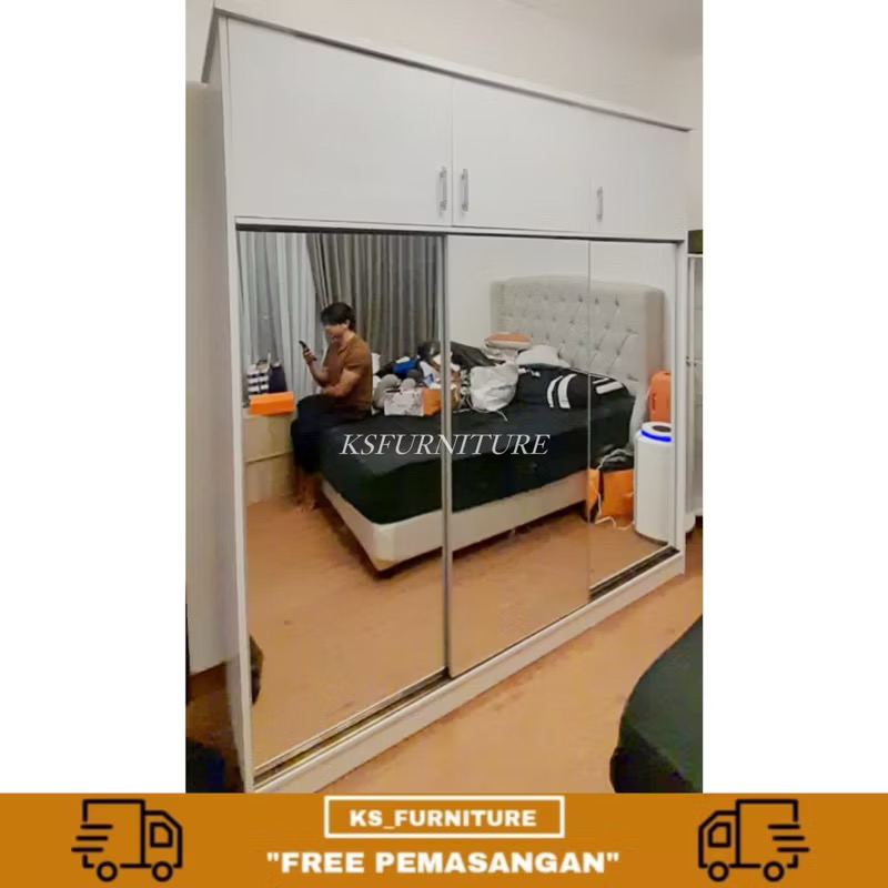 lemari sliding 3 pintu ada kabinet atas minimalist harga murah lemari sliding 3 pintu ada kabinet atas minimalist harga murah