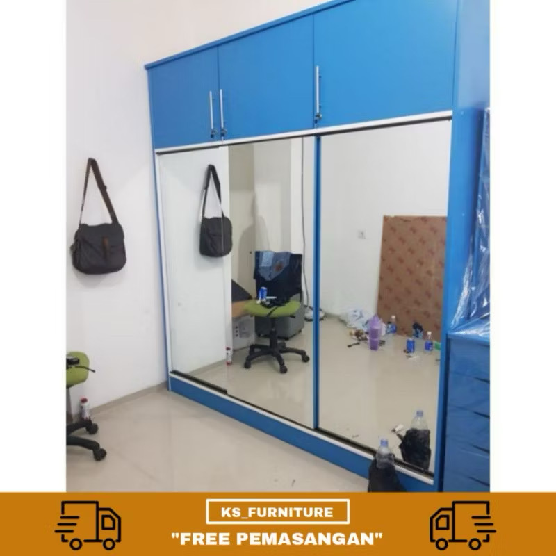 lemari sliding 3 pintu ada kabinet atas minimalist harga murah lemari sliding 3 pintu ada kabinet atas minimalist harga murah