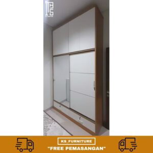 lemari sliding door minimalist ekstra storage