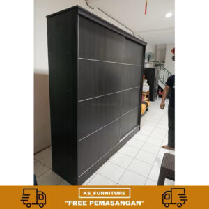 lemari sliding door full rak (dalam bisa custom)