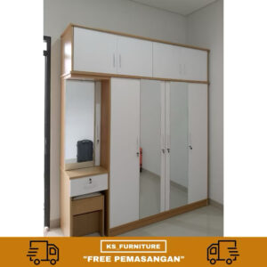 lemari swing door 4 pintu + meja rias